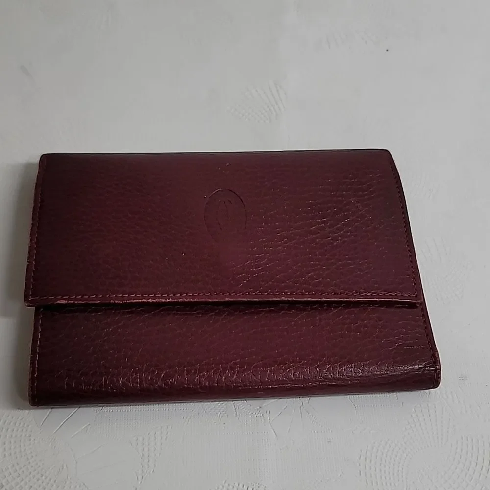 CARTIER MUST CLASP TRI-FOLD WALLET CLASP CLOSURE COMPACT WALLET